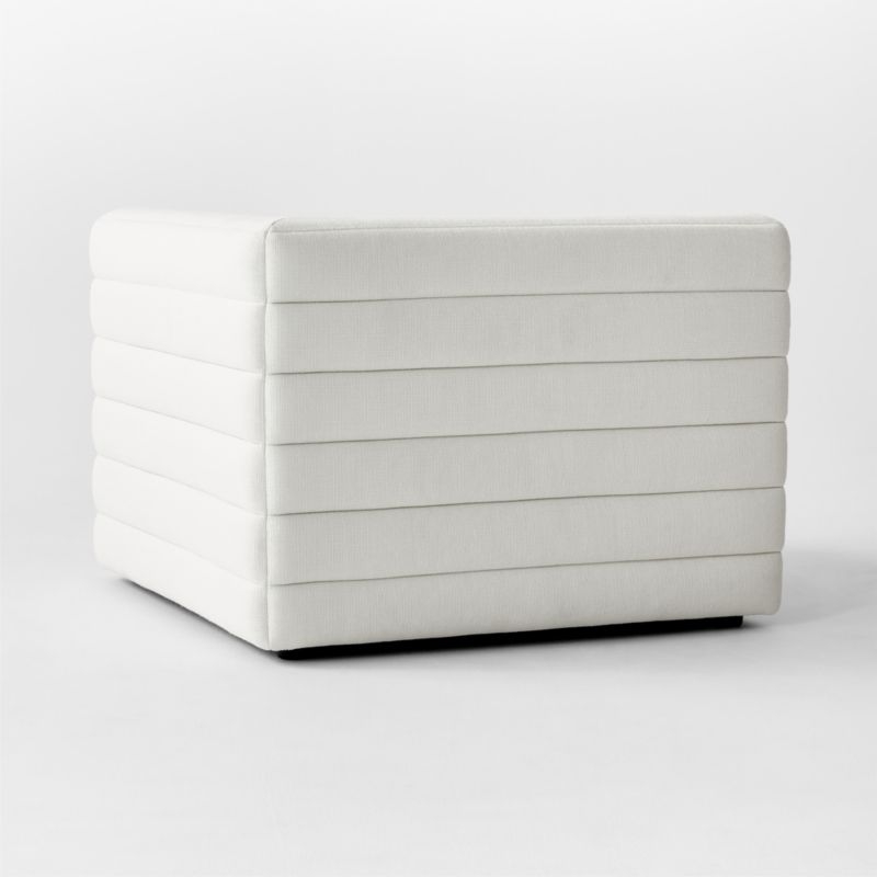 Strato Channeled Ivory Performance Fabric Corner Chair - Image 4