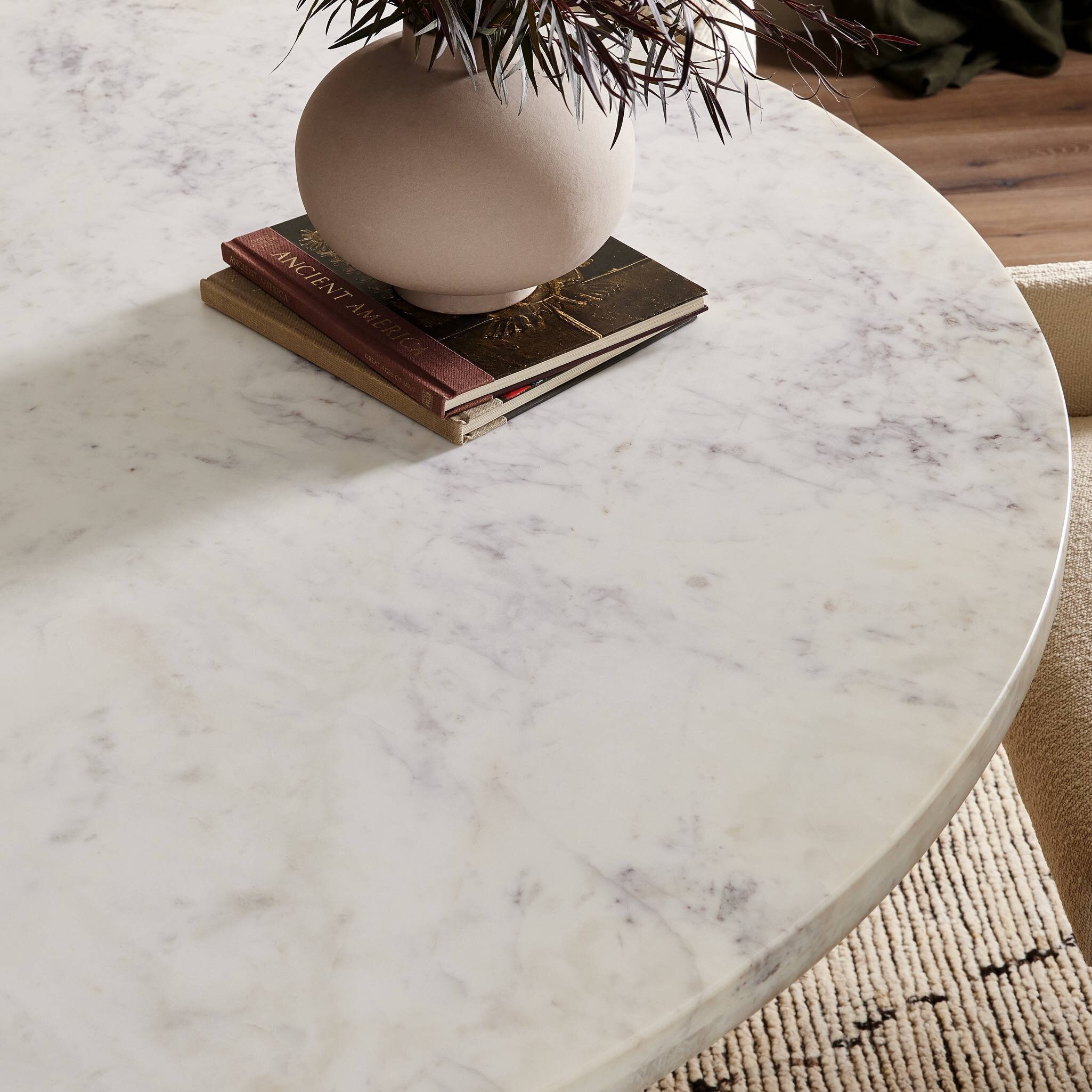 Mariah Round Dining Table 60" - White Marble - Image 9