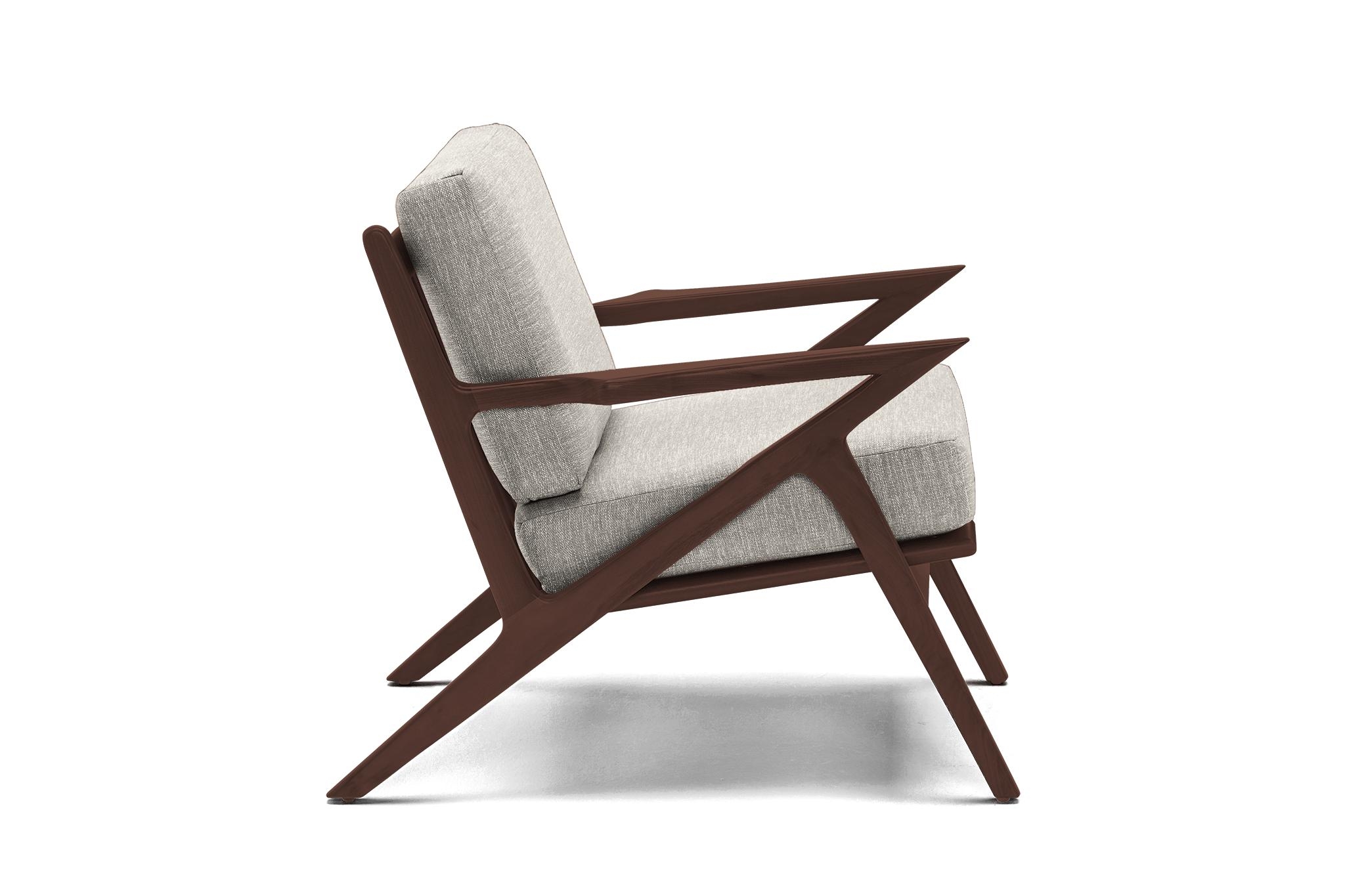 White Soto Mid Century Modern Apartment Chair - Tussah Snow - Walnut - Image 2