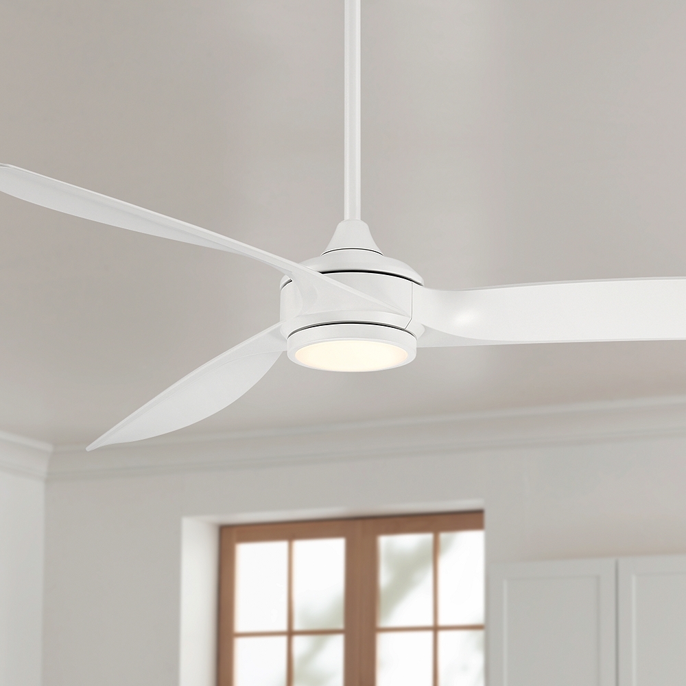 60" Casa Vieja La Jolla Surf Matte White LED Ceiling Fan with Remote - Image 0