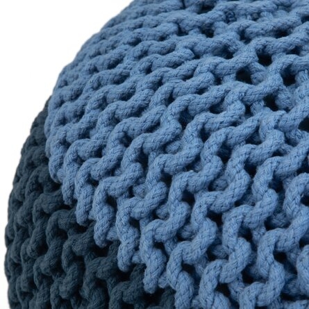 Tieman Hand Knit Round Pouf - Image 2