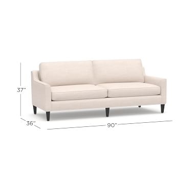 Beverly Upholstered Grand Sofa 90", Polyester Wrapped Cushions, Performance Boucle Pebble - Image 5