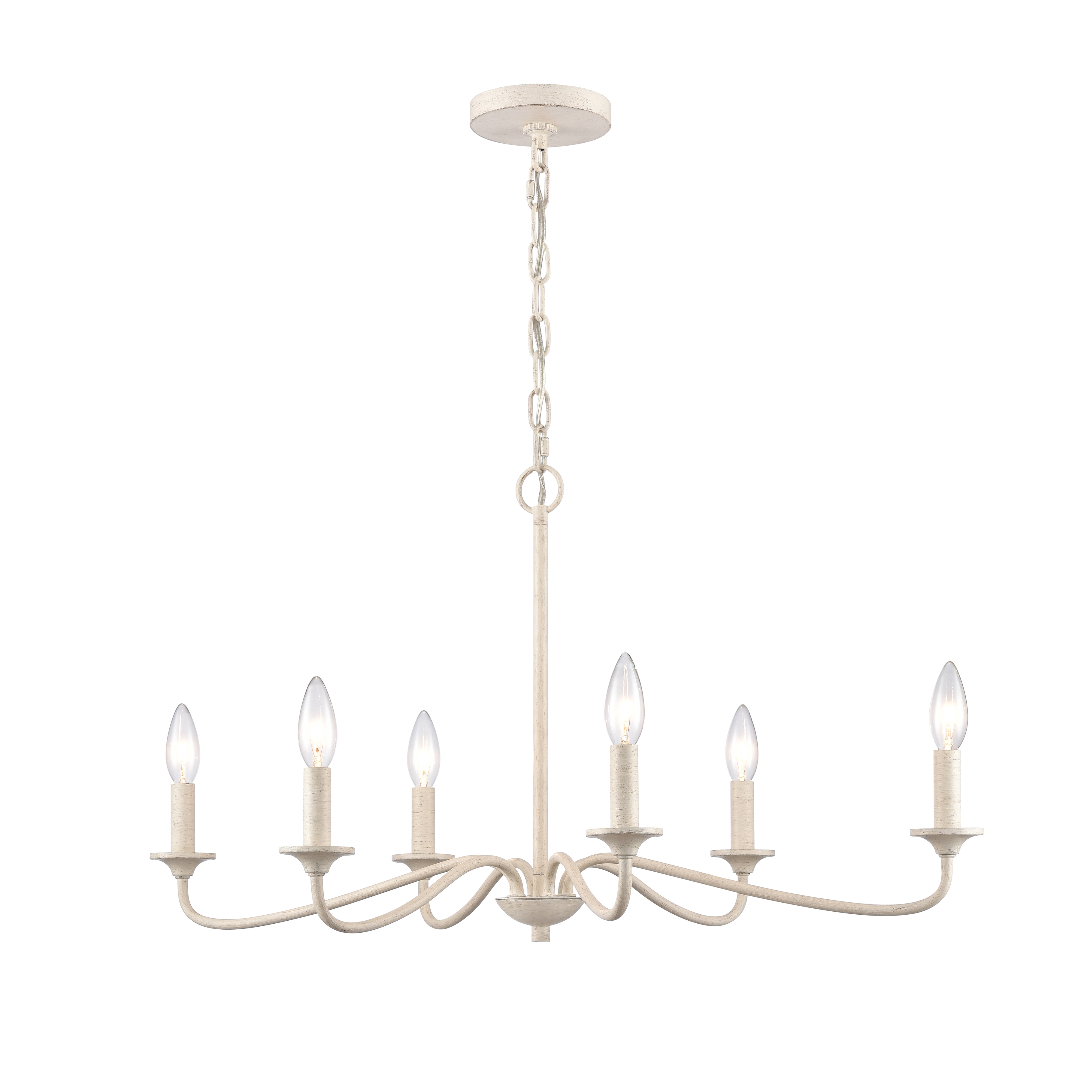 Quinn 30'' Wide 6-Light Chandelier - Antique White - Image 0