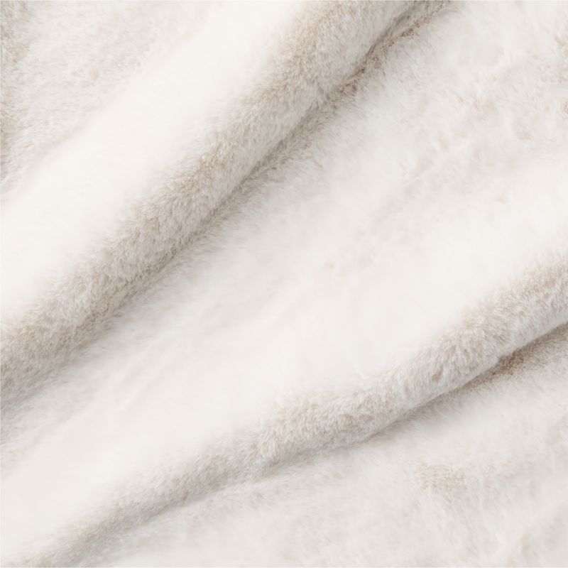 Astor Warm White Faux Fur Throw Blanket 50"x70" - Image 2
