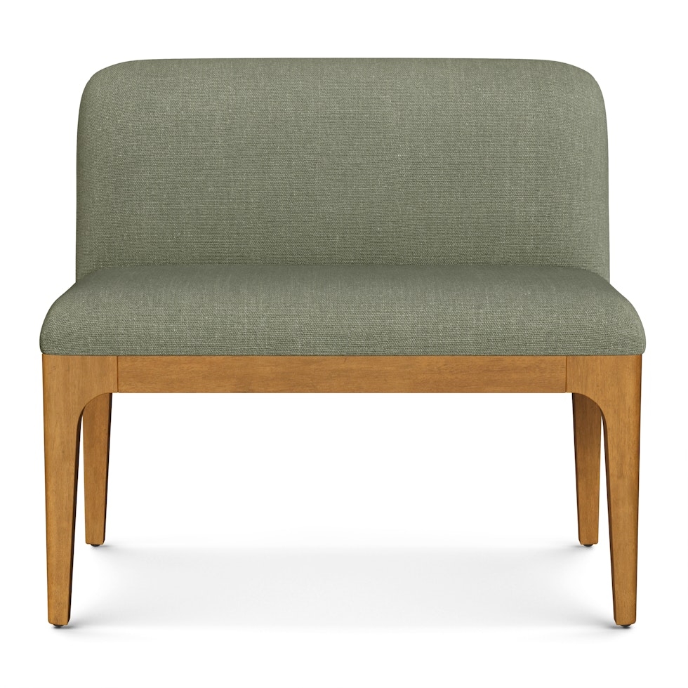 Rosin 34" Armless Banquette - Smoked Oak and Welsh Green - Image 1