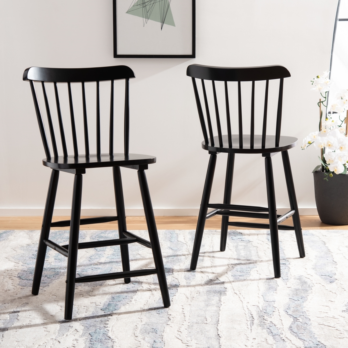Galena Counter Stool - Black - Safavieh - Image 1