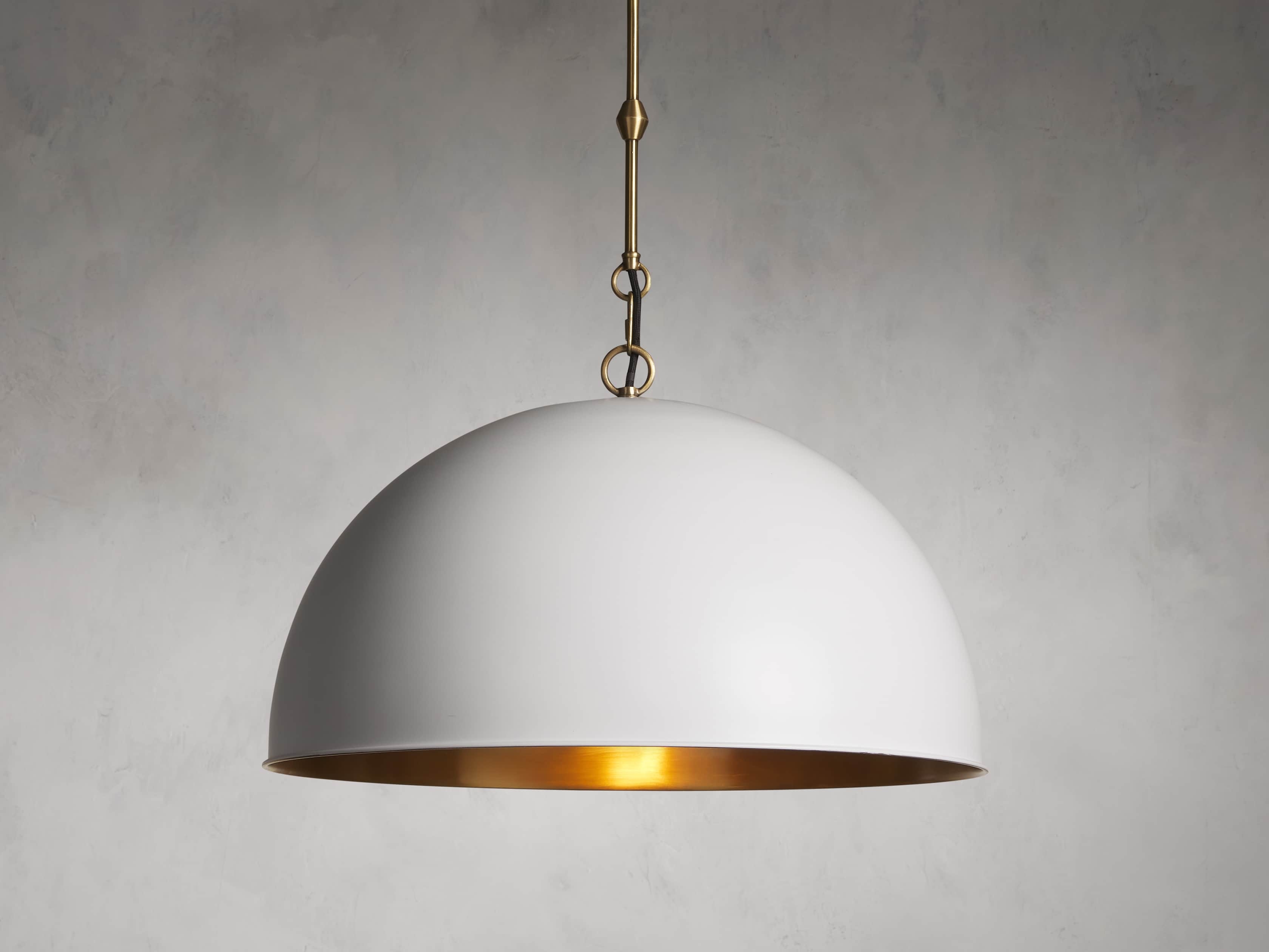 Watley Dome Pendant in White Metal 24" - Image 0