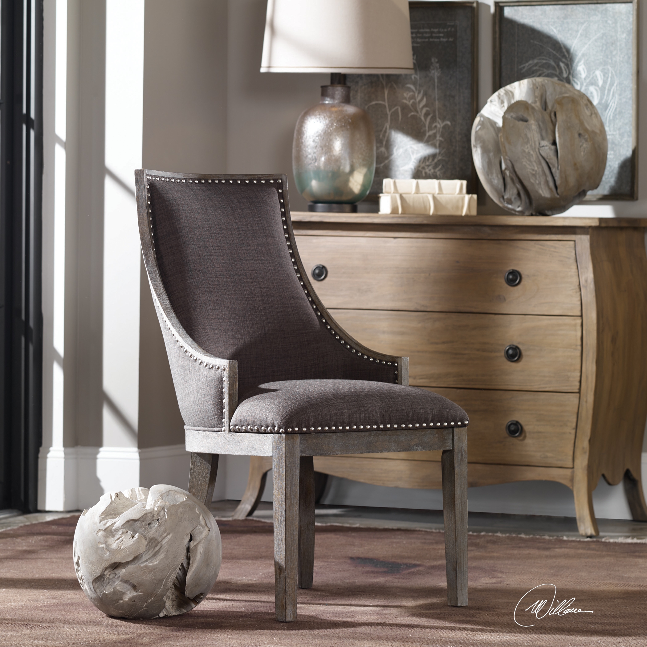 Aidrian Charcoal Gray Accent Chair - Image 2