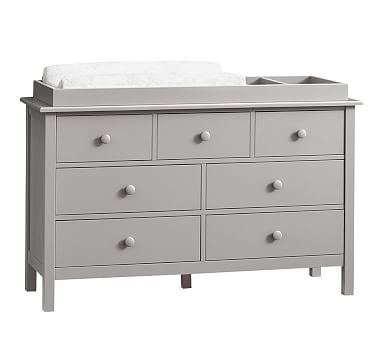 Kendall Extra-Wide Nursery Dresser & Topper Set, Gray - Image 0