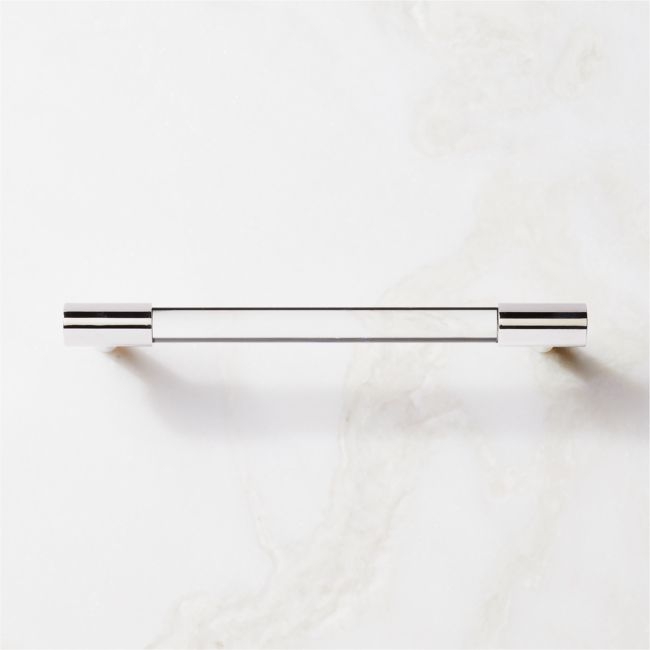 Flynn Polished Nickel and Crystal Handle 6" - Image 0