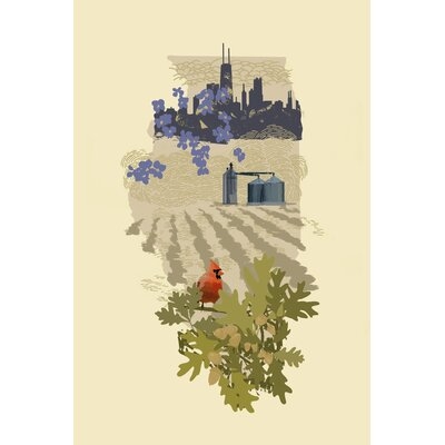 Illustrated State-Illinois Print On Canvas - Image 0