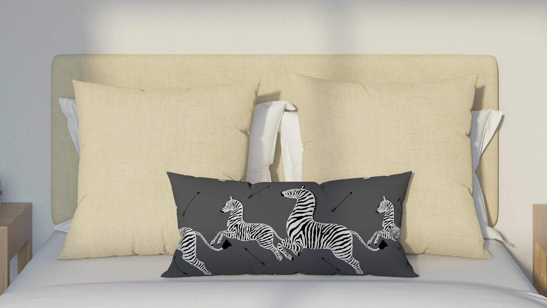 Throw Pillow 14" x 30", Slate Zebra, 14" x 30" - Image 2