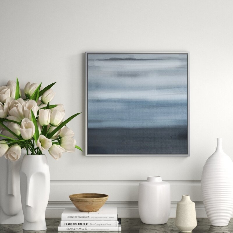 JBass Grand Gallery Collection Neutral Blues I - Framed Painting on Canvas - Image 0