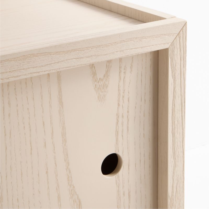 Cade Set of 2 Sunwashed Wood Stackable Sliding Door Cube Bookcase - Image 1