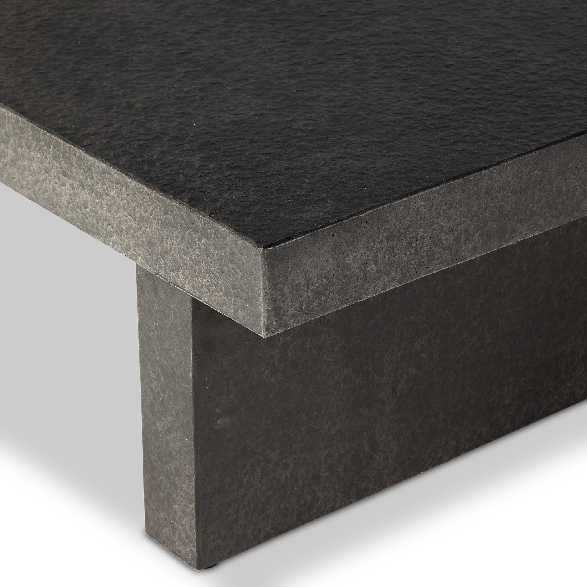 Huesca Outdoor Coffee Table - Distressed Graphite Concrete - Image 1