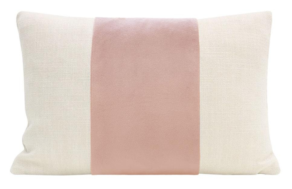 The Little Lumbar Panel Classic Velvet Throw Pillow Cover, Blush, 18" x 12" - Image 0