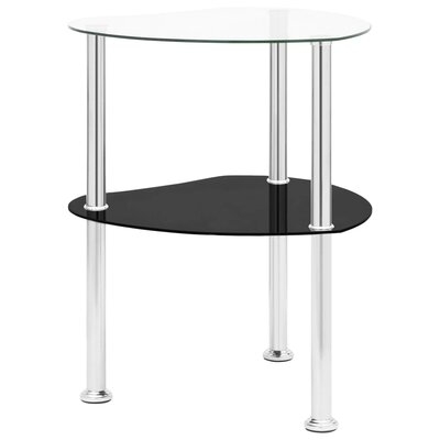 Wrought Studio™ 2-Tier Side Table Transparent 15"X15"X19.7" Tempered Glass - Image 0