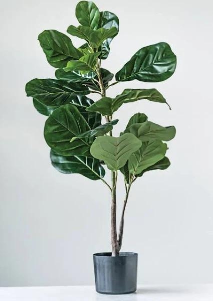 Potted Faux Fiddle Fig Leaf Plant - Image 3