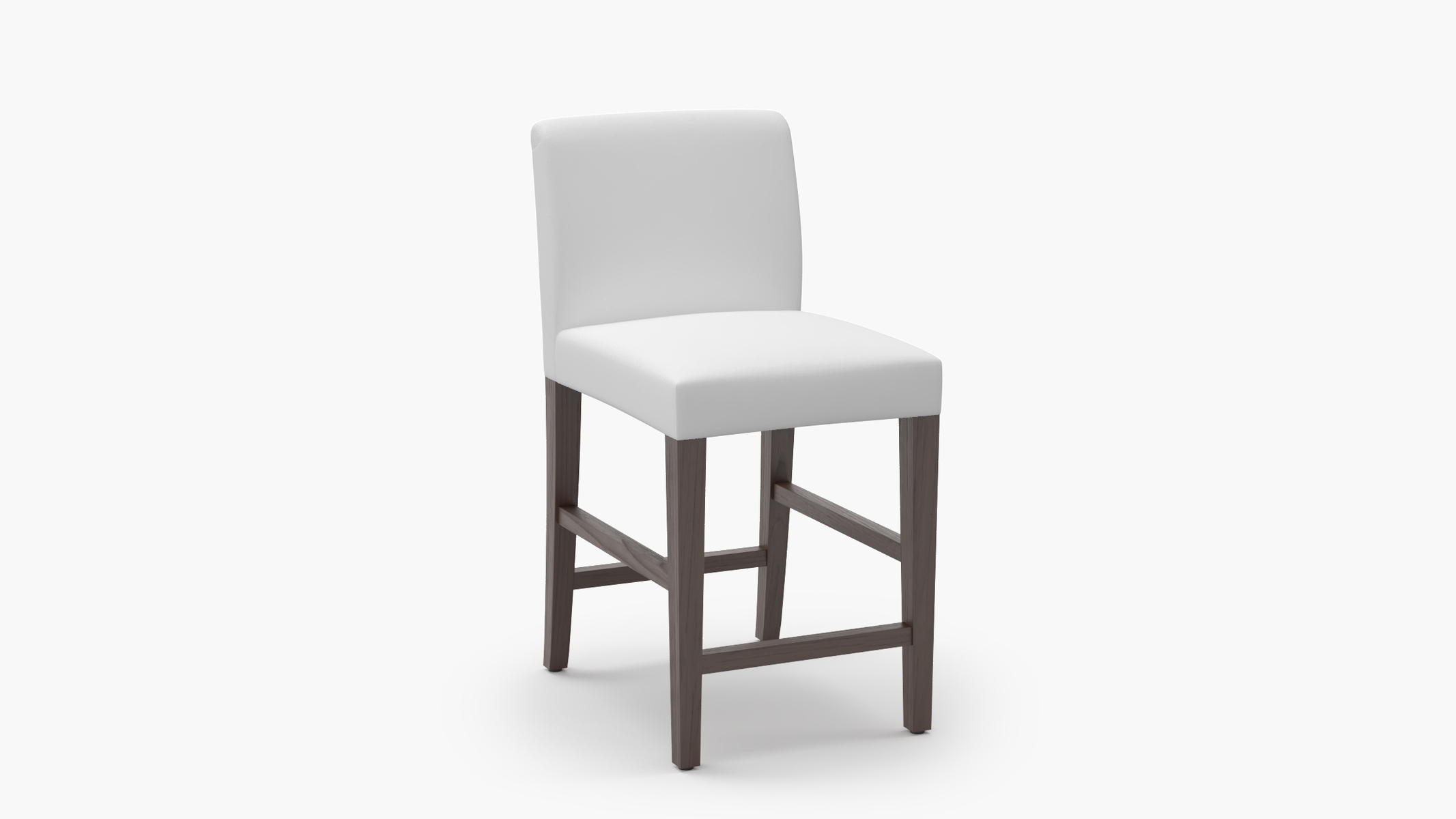 Signature Dining Counter Stool, White Twill, Espresso Square Tapered Leg - Image 1