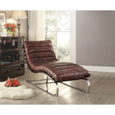 Pocono Leather Chaise Lounge - Image 0