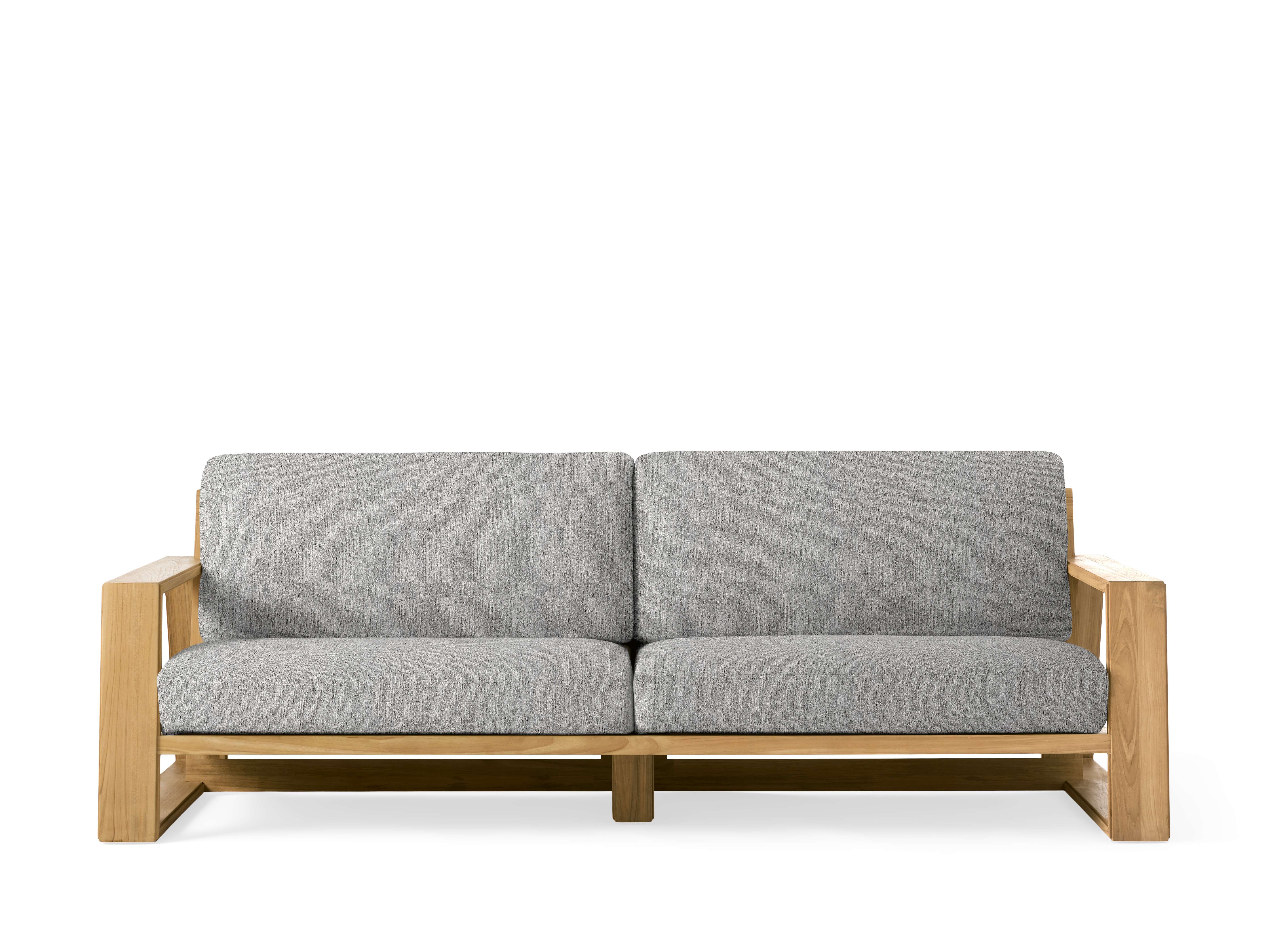 Canyon Outdoor Sofa Teak in Natural  Twilly Grey/111" - Image 0