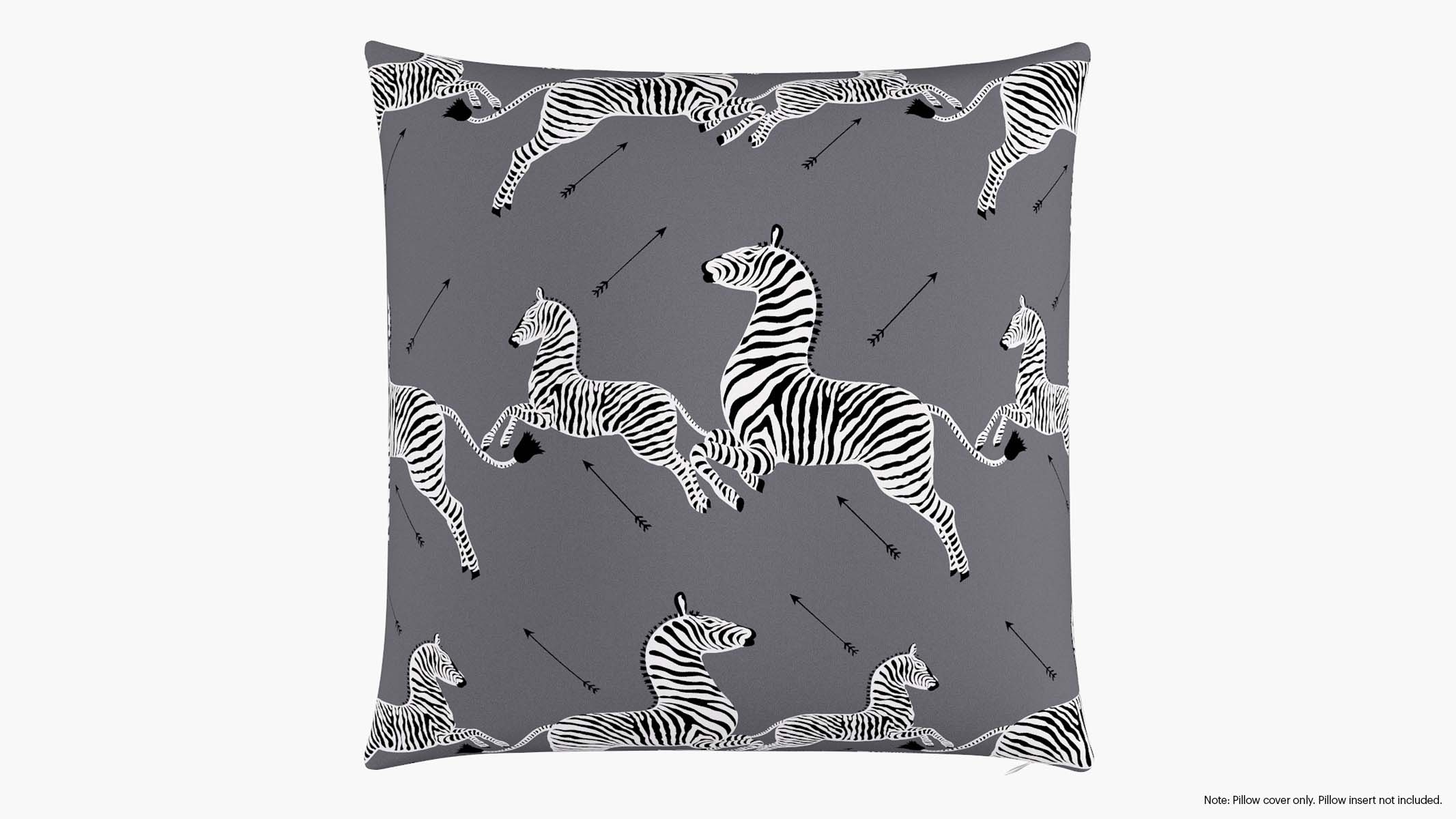 Throw Pillow Cover 26", Slate Zebra, 26" x 26" - Image 0