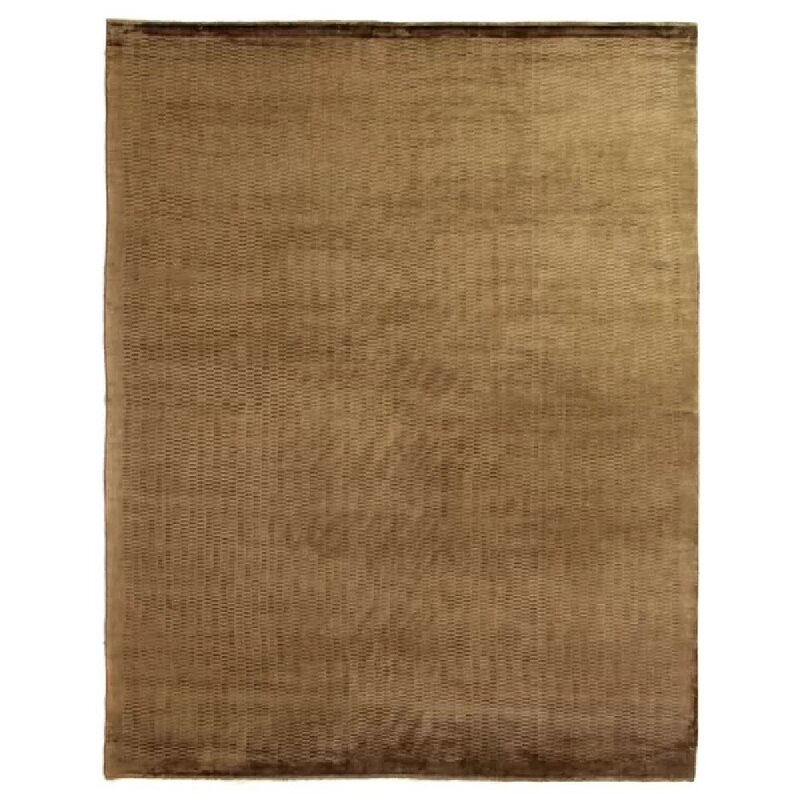 EXQUISITE RUGS Honeycomb Hand Loomed Silk Area Rug in Brown - Image 0