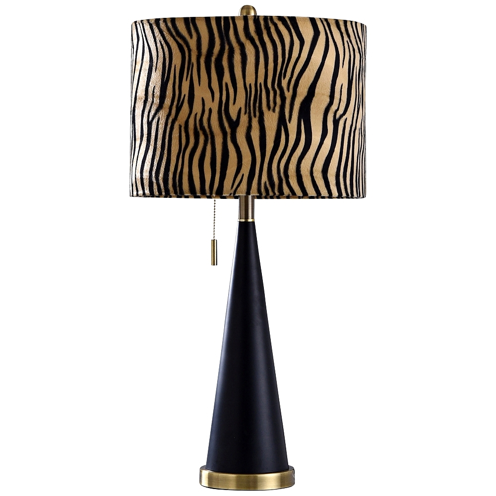 Jack Matta Black and Brass Metal Table Lamp - Style # 94D61 - Image 0