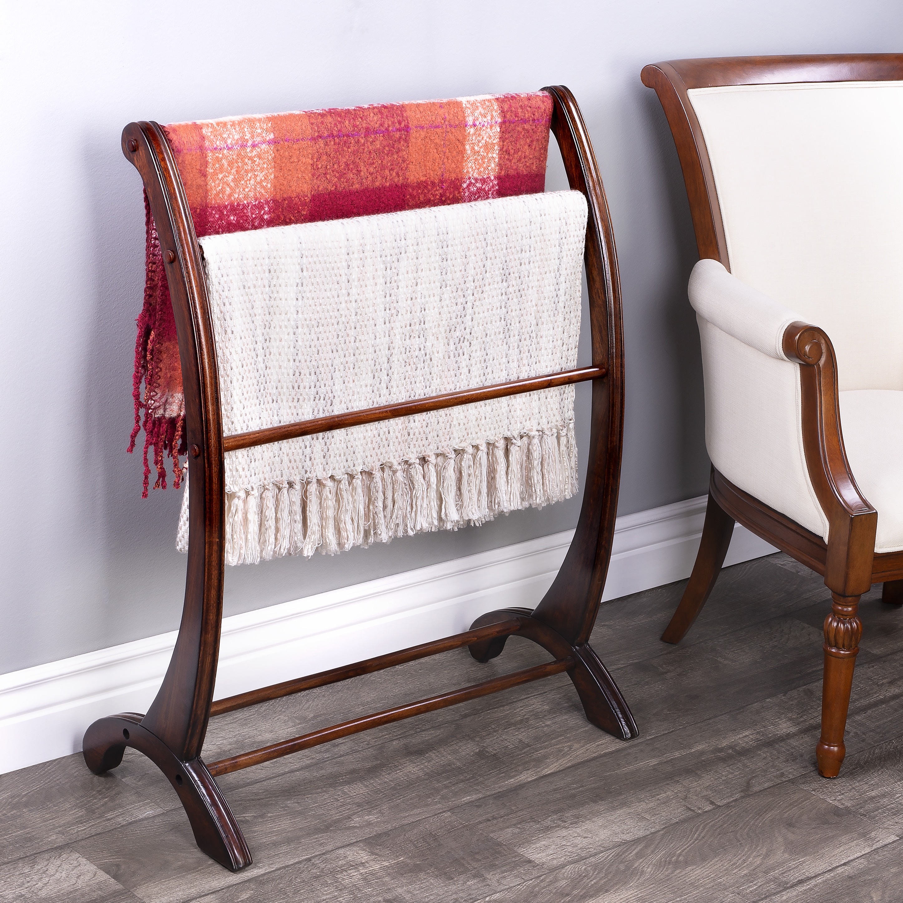 Nathaniel Cherry Blanket Stand - Image 2