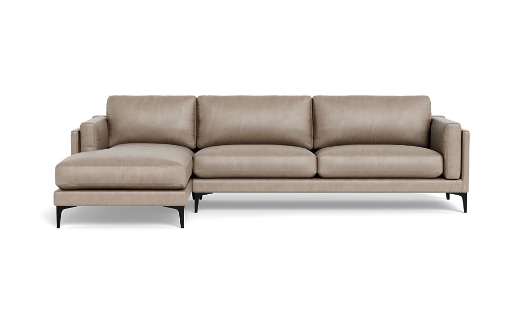 Gaby Leather 3-Seat Left Chaise Sectional - Image 0