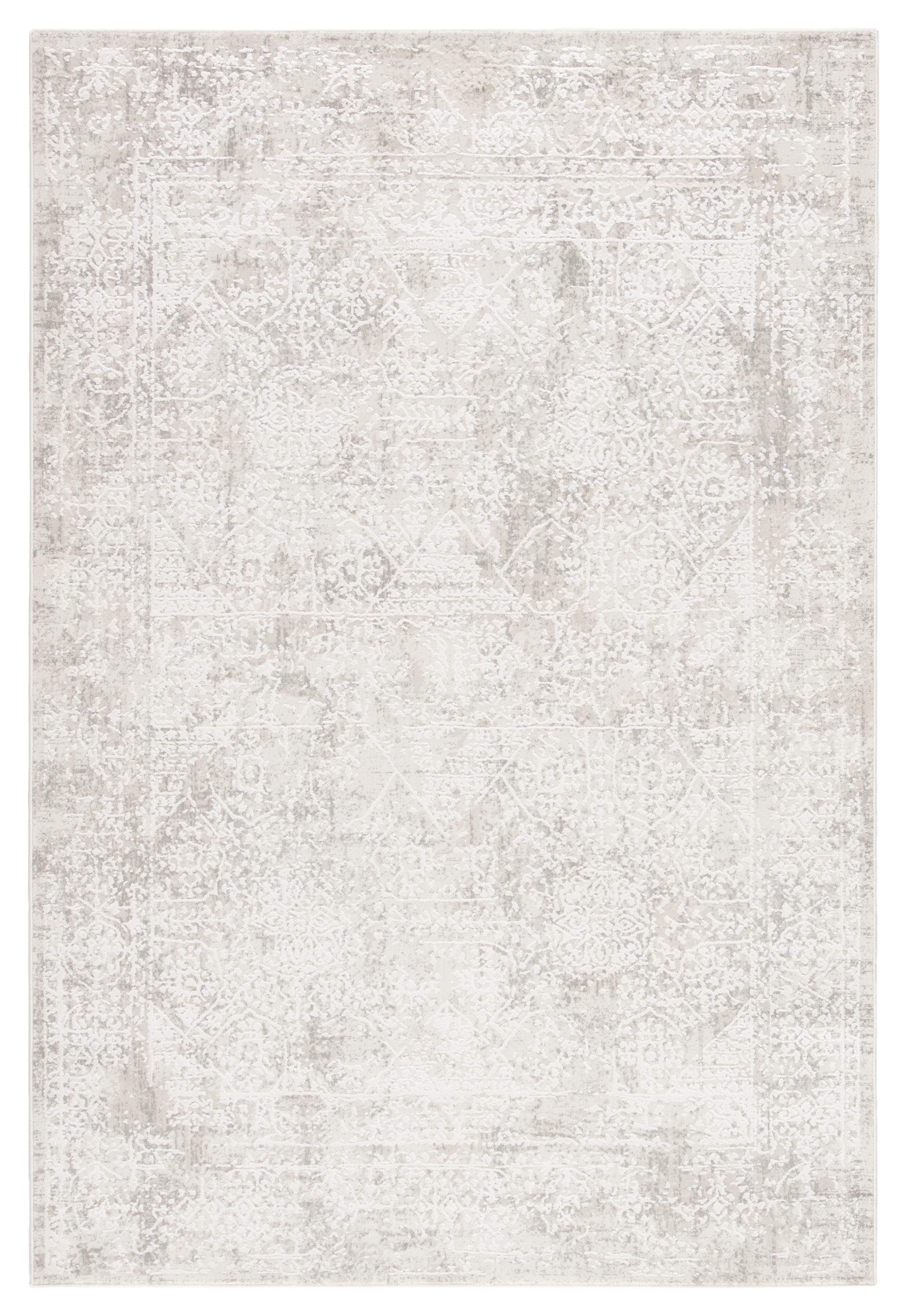 Lianna Abstract Silver/ White Area Rug (4'X6') - Image 0