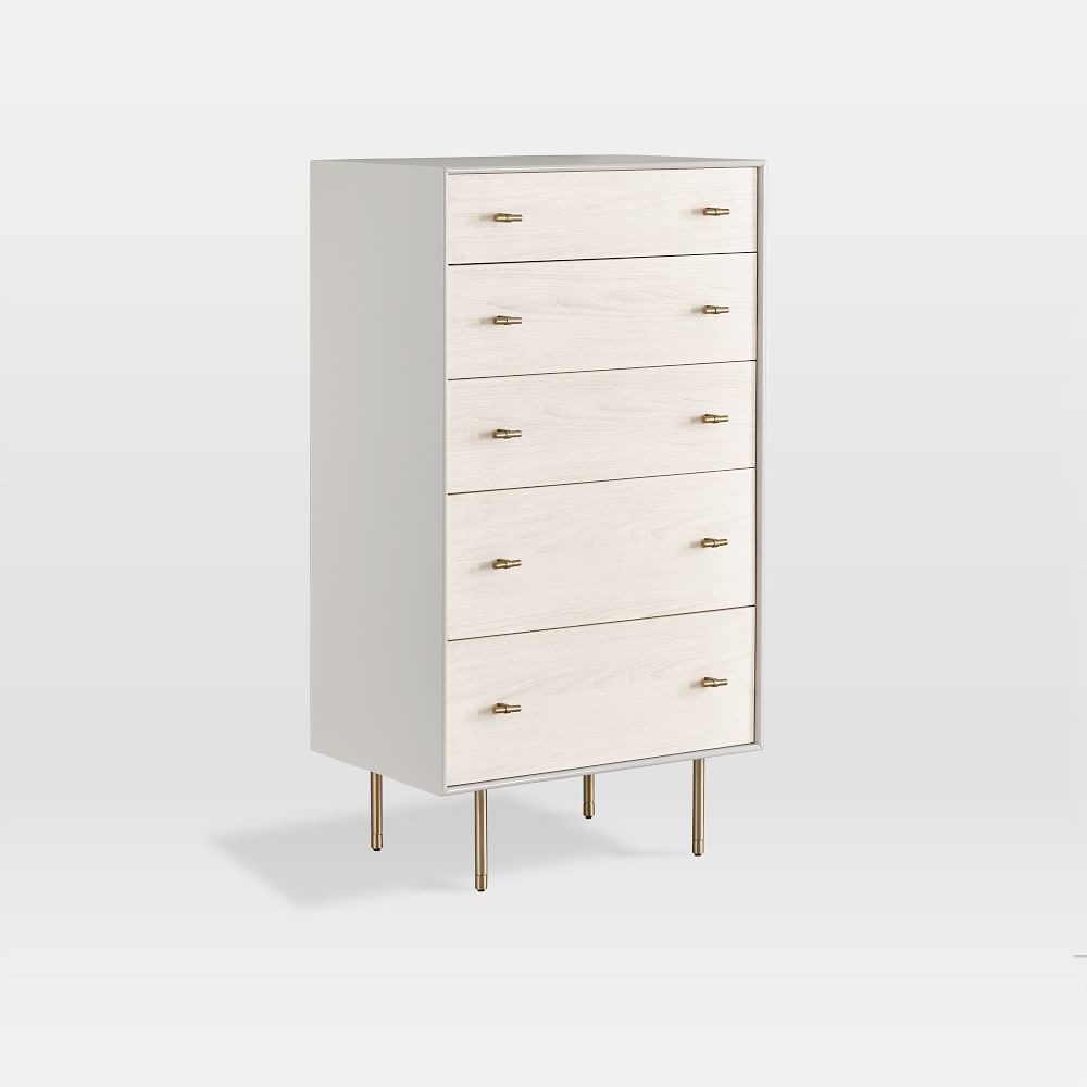 Modernist (28") Wood + Laquer 5-Drawer Dresser, Winter Wood - Image 0