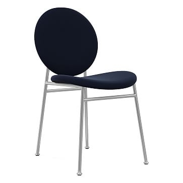 Ingrid Dining Chair, Distressed Velvet, Ink Blue, Chrome - Image 0
