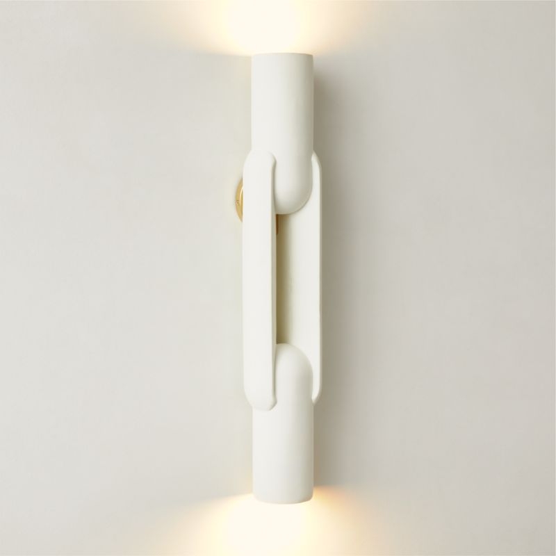 Jumeau White Concrete Wall Sconce - Image 1