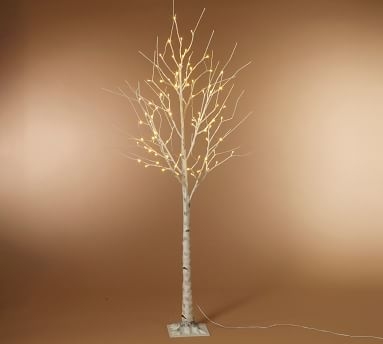 Lit LED Faux White Birch Tree, White, 6' - Image 1
