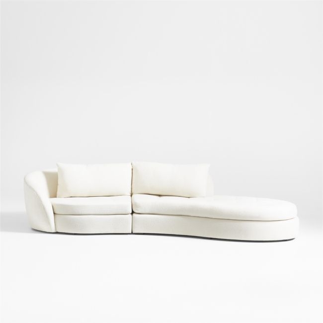 Sinuous Curved 2-Piece Right Arm Chaise Sectional Sofa by Athena Calderone - Image 0