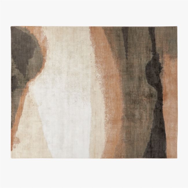 Sundown Handloomed Copper and Ivory Viscose Area Rug 8'x10' - Image 0