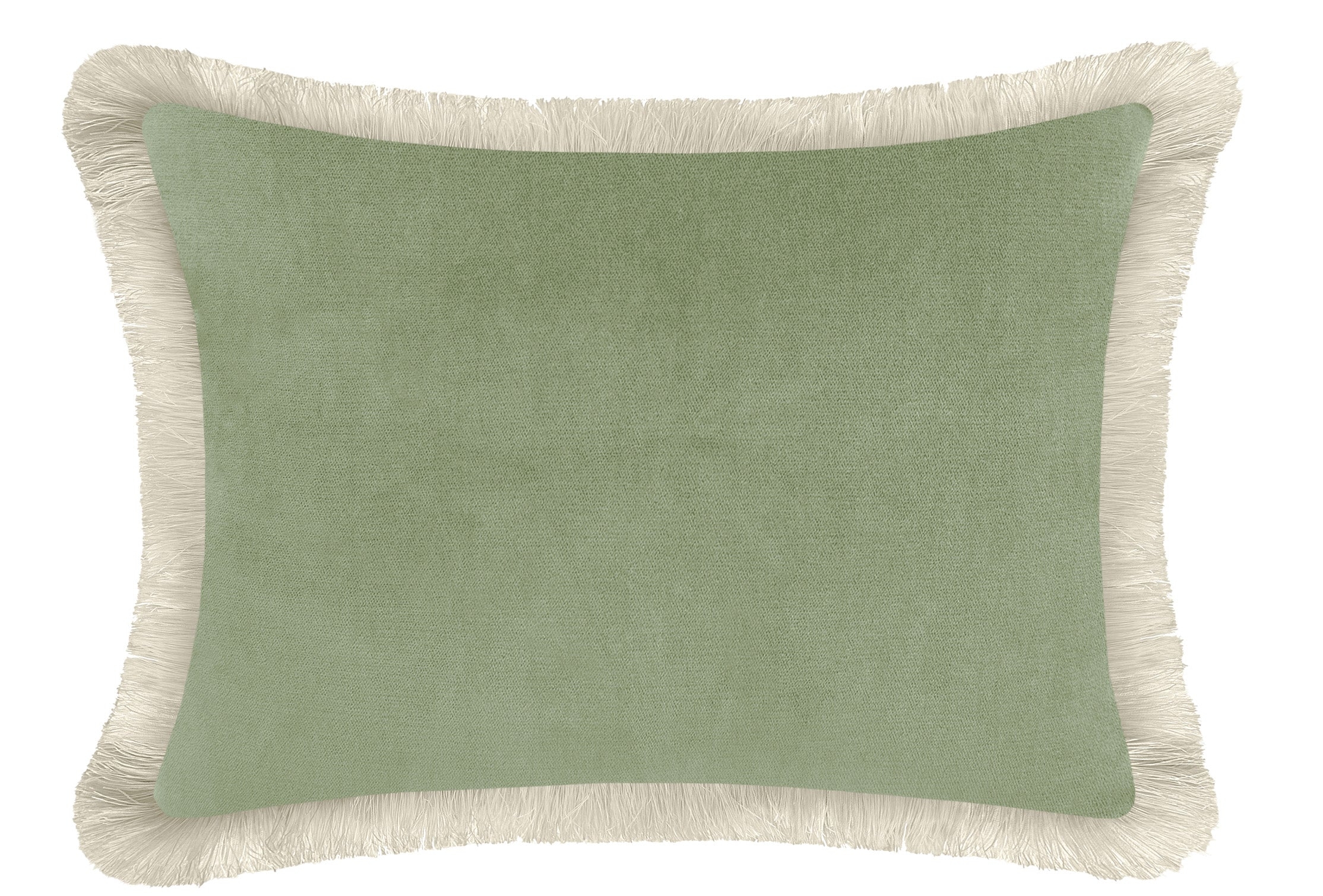 THE MINI :: SOCIETY VELVET + NATURAL FRINGE - SAMPLE 4" X 4" / Eucalyptus - Image 0