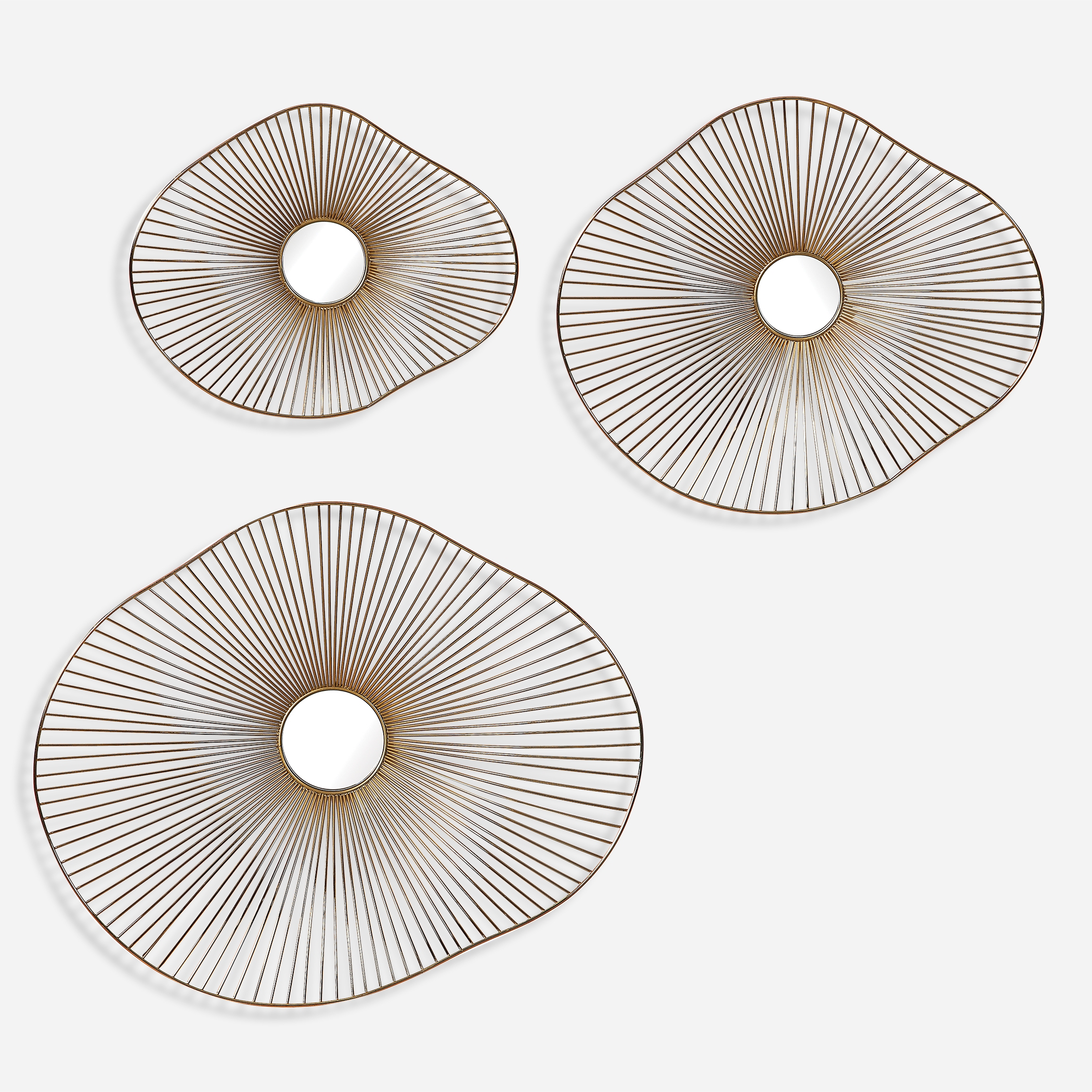 Avarie Gold Metal Wall Art Set/3 - Image 0