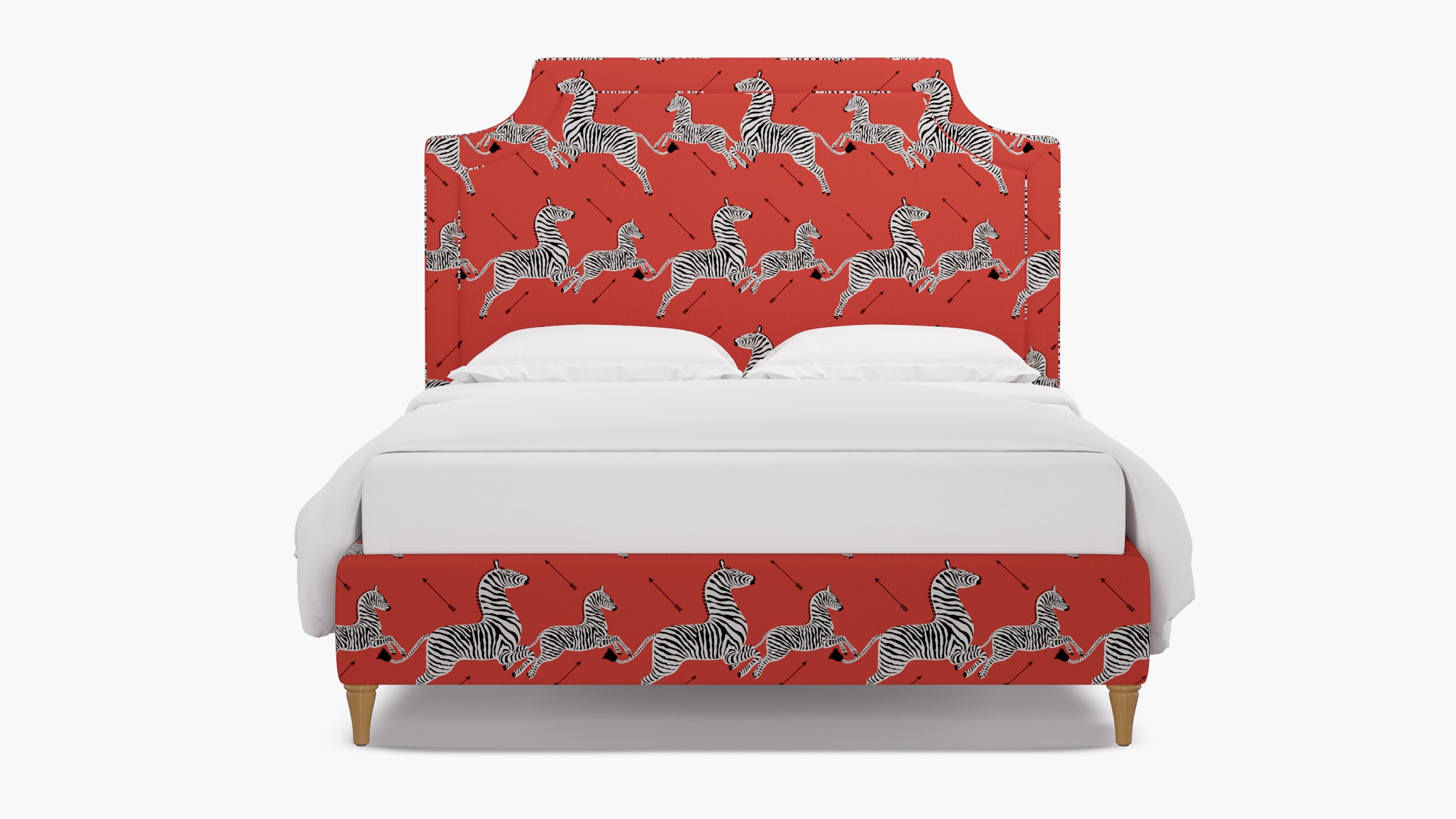 Deco Bed, Coral Zebra, Natural Decorative Tapered Leg, Twin - Image 0