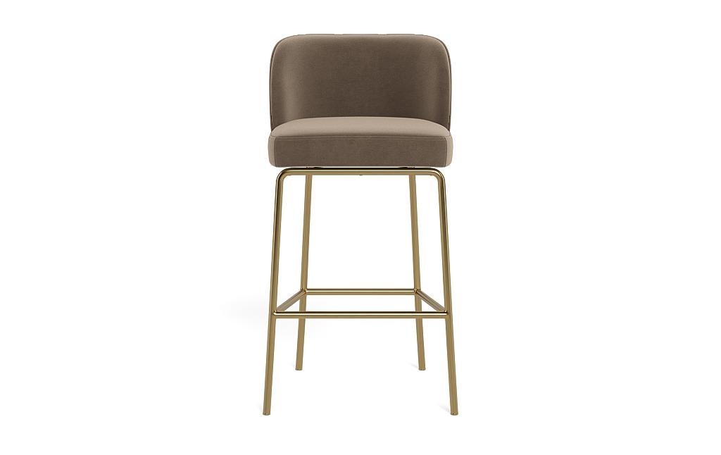 Graham Metal Framed Upholstered Bar Stool with Contrast Piping - Image 0