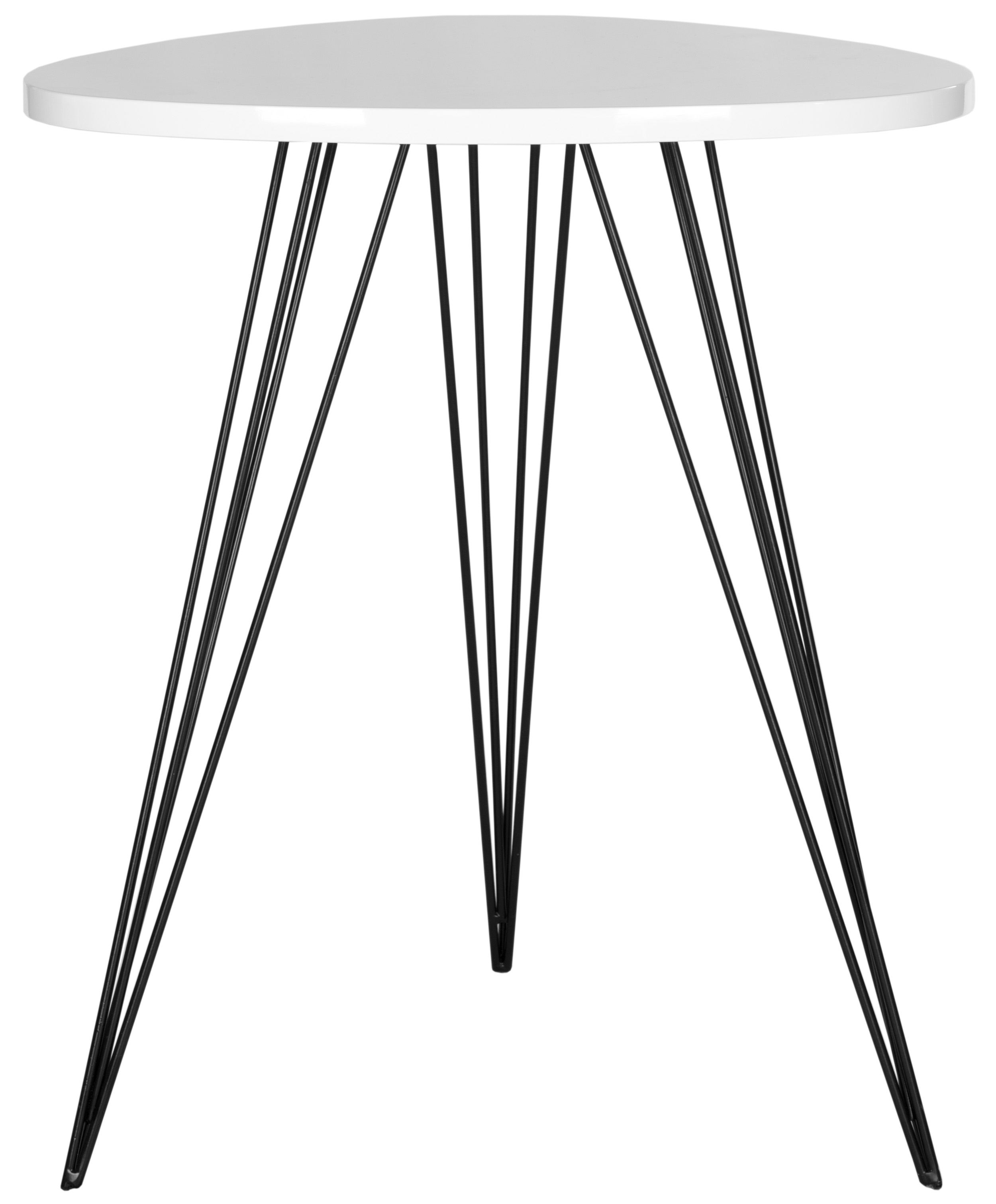 Wolcott Retro Mid Century Lacquer Side Table - White/Black - Arlo Home - Image 0
