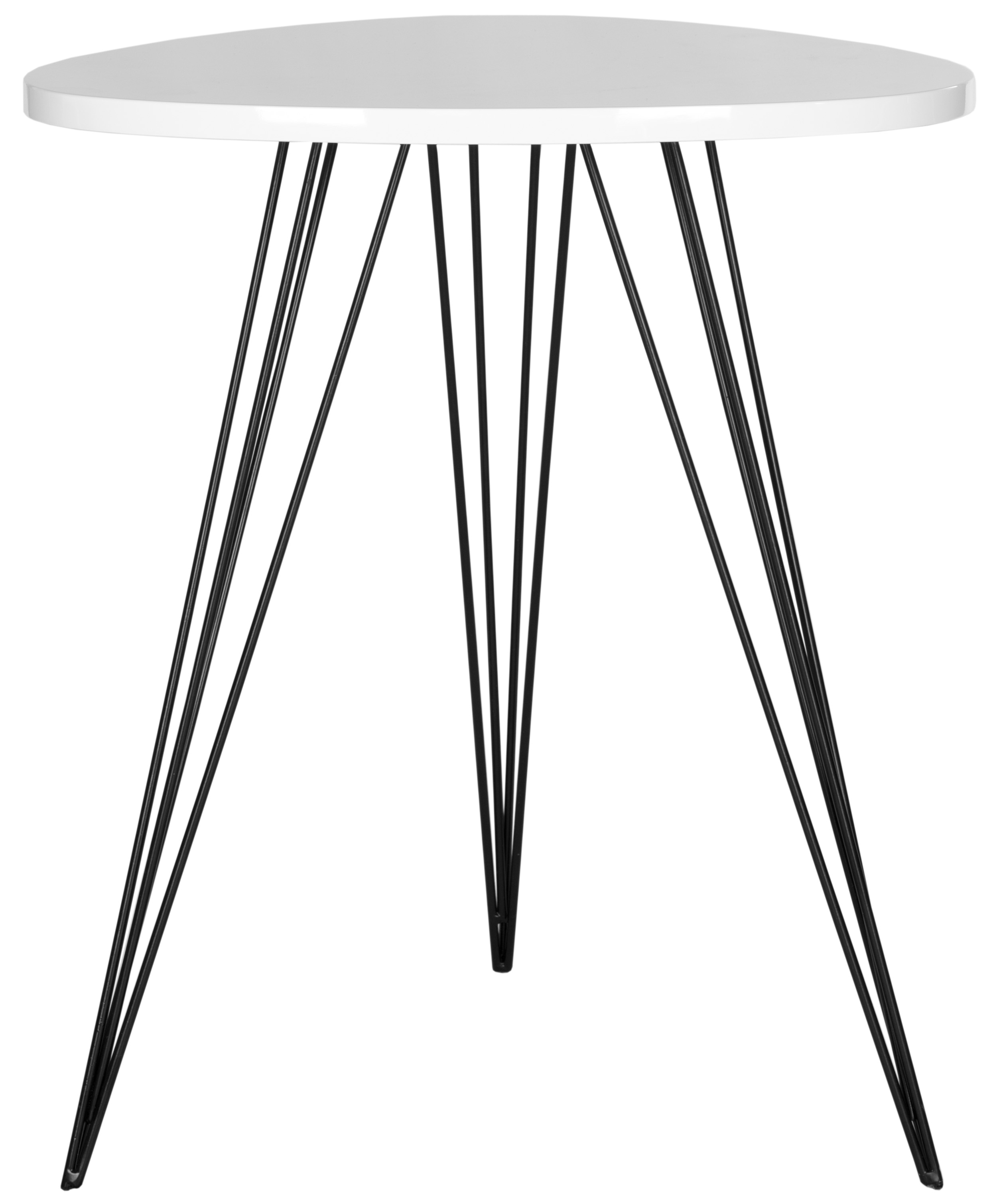 Wolcott Retro Mid Century Lacquer Side Table - White/Black - Safavieh - Image 0