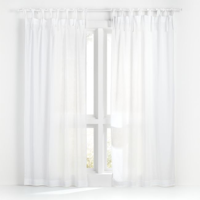 84" Sheer Dobby White Curtain Panel - Image 0