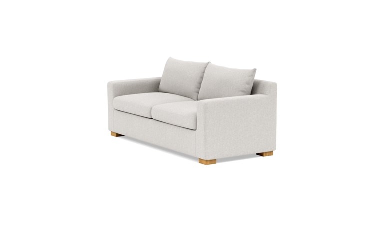 Sloan Sleeper Sleeper Sofa with Beige Pebble Fabric, standard down blend cushions, and Natural Oak legs - Image 4
