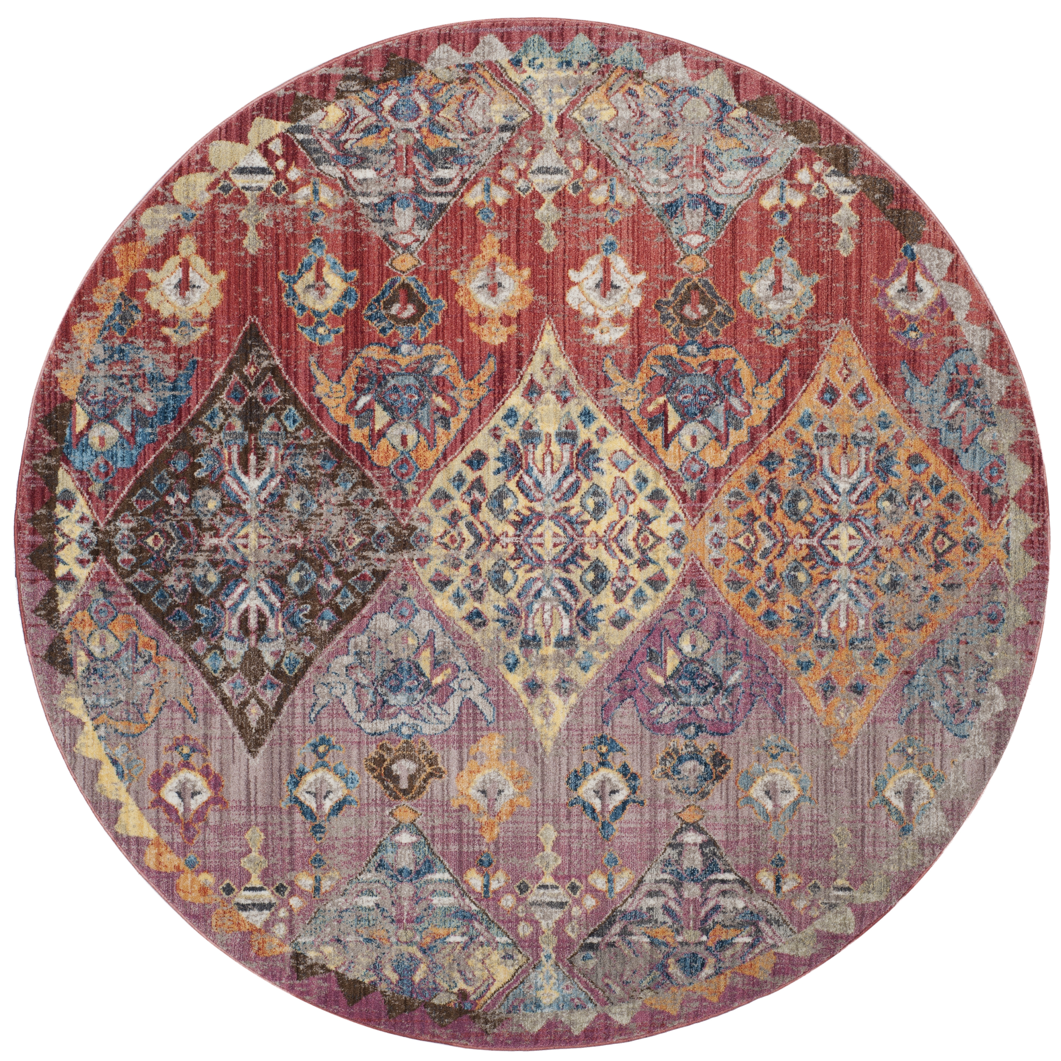 Arlo Home Woven Area Rug, BTL352R, Rose/Multi,  7' X 7' Round - Image 0