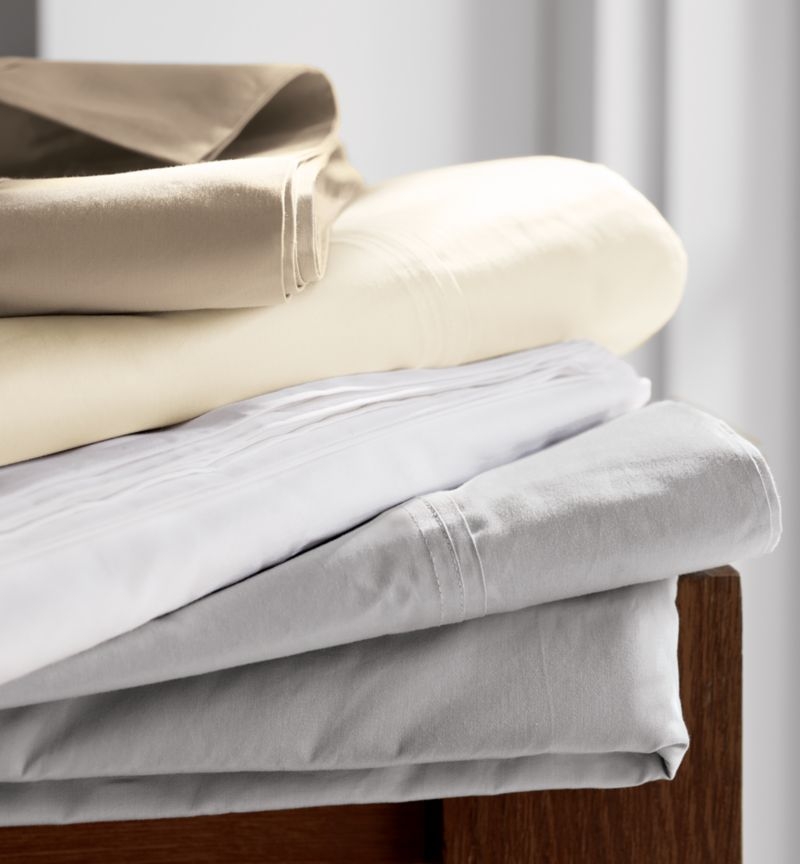 Favorite Organic Cotton Sateen Blue California King Bed Sheet Set - Image 2