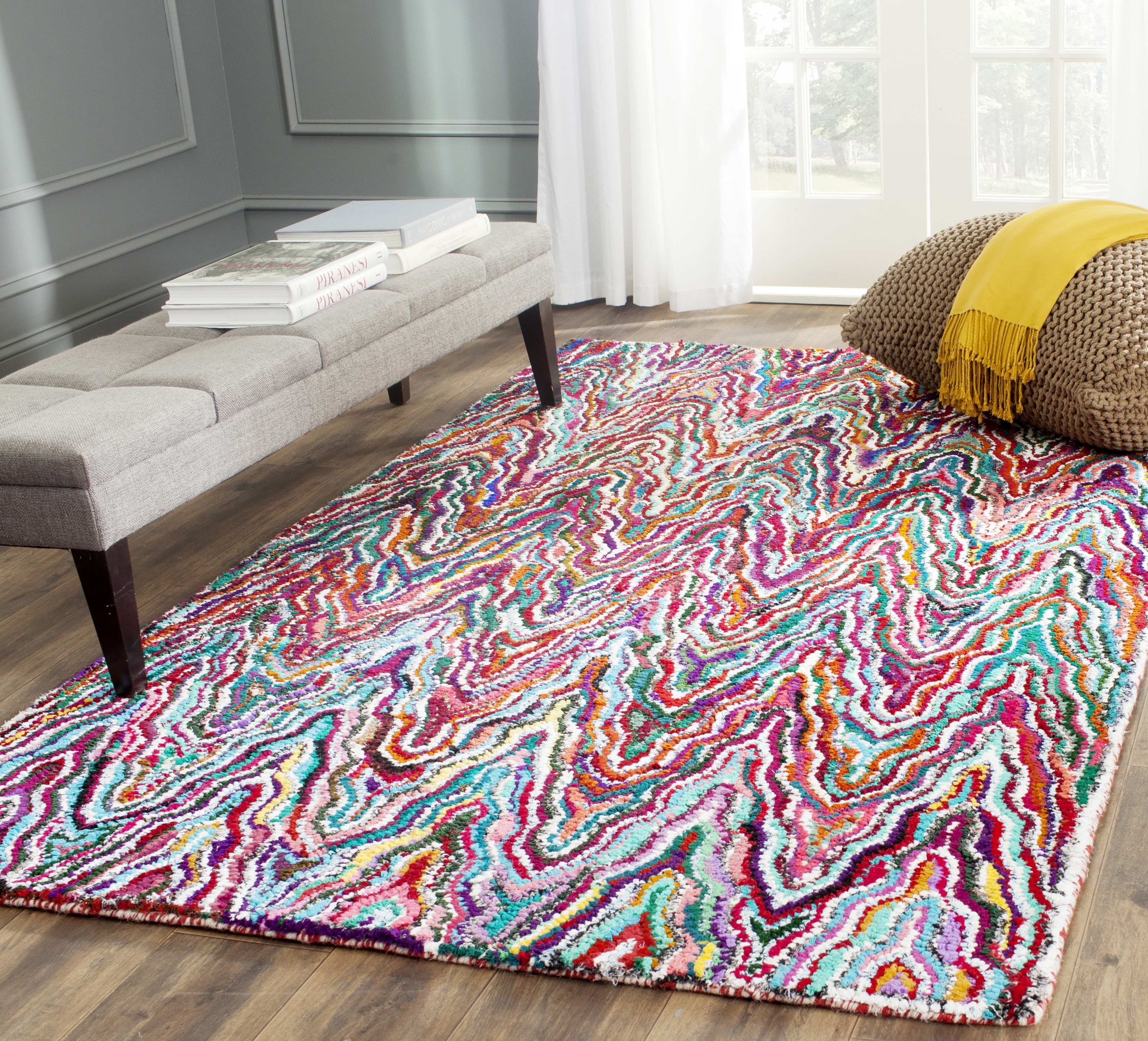 Arlo Home Hand Tufted Area Rug, NAN312A, Multi,  6' X 9' - Image 1