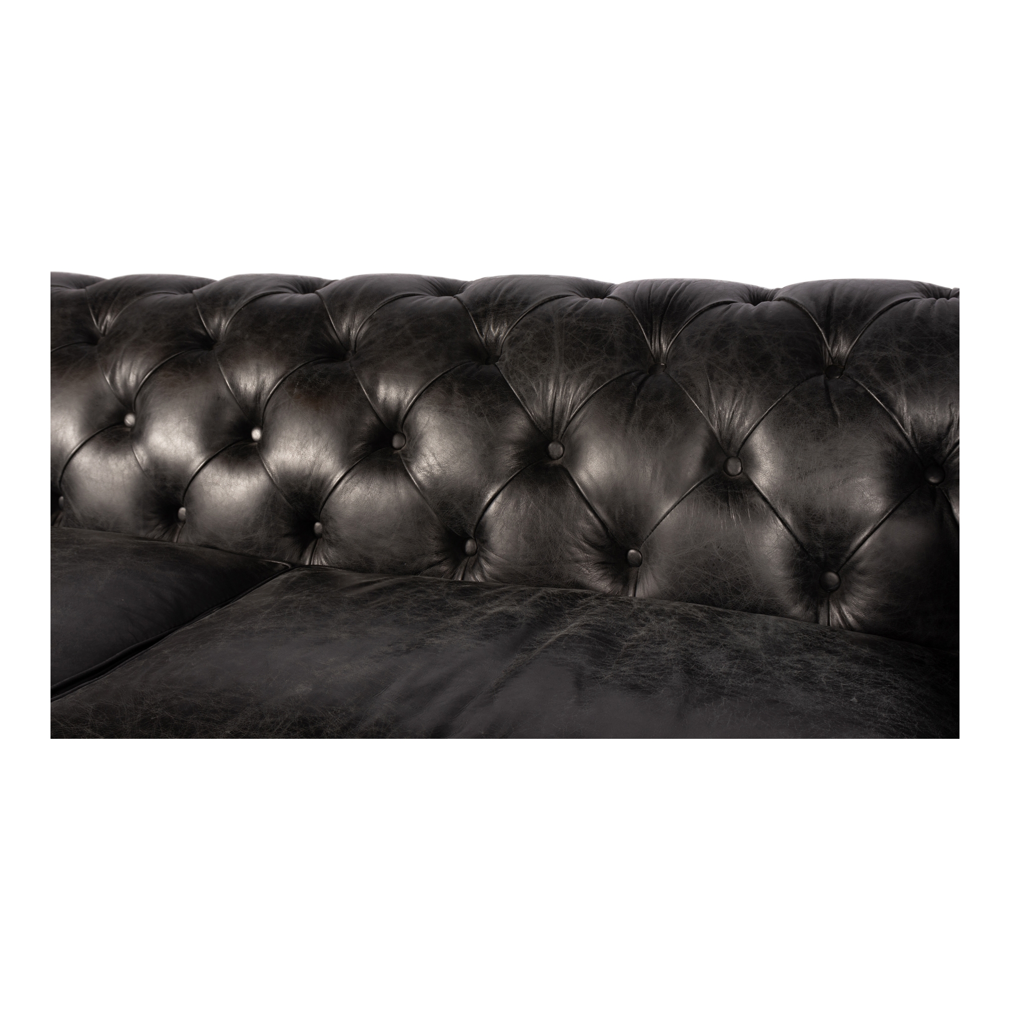 Birmingham Sofa Black Leather - Image 7