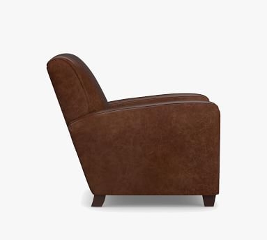 Manhattan Square Arm Leather Armchair without Nailheads, Polyester Wrapped Cushions, Signature Whiskey - Image 5
